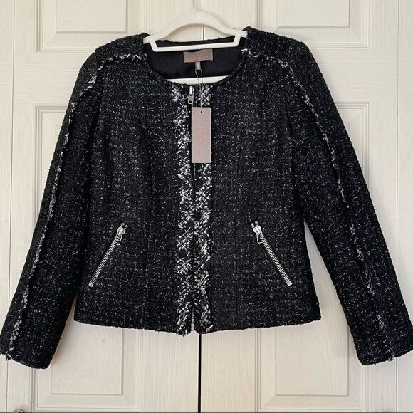 Heartloom Jackets & Blazers - HEARTLOOM wool blend black silver cropped jacket NWT, size M